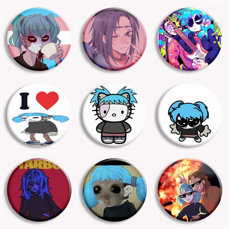 Gaming Console Buttons - เกมผจญภัยสยองขวัญปุ่มแซลลี่หน้าอะนิเมะฟิชเชอร์ฟิชเชอร์น่ารัก Meme เข็มกลัด Meme กระเป๋าอุปกรณ์เสริมสำหรับแฟนเกมเมอร์เก็บ